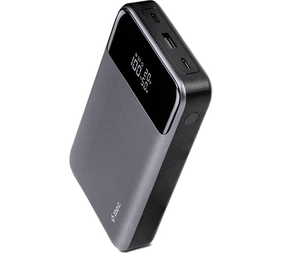 Внешний аккумулятор портативный TTEC ReCharger Pro LCD 20.000mAh PD 130W 2*USB-C/USB-A Powerbank. Цвет: серый космос 2BB218UG