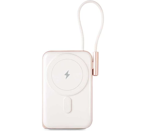 Внешний аккумулятор портативный TTEC ReCharger Pro M 10.000mAh MagSafe Compatible PD 20W USB-C Built-in Cable Powerbank. Цвет: белый 2BB223B
