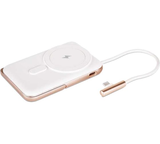 Внешний аккумулятор портативный TTEC ReCharger Pro M 10.000mAh MagSafe Compatible PD 20W USB-C Built-in Cable Powerbank. Цвет: белый 2BB223B