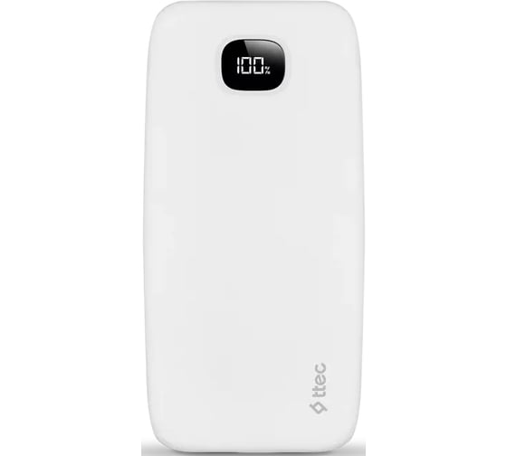 Внешний аккумулятор TTEC ChargeUp Pro LCD 10.000mAh PD 20W Powerbank. Цвет: белый 2BB209B
