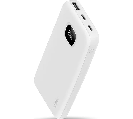 Внешний аккумулятор TTEC ChargeUp Pro LCD 10.000mAh PD 20W Powerbank. Цвет: белый 2BB209B