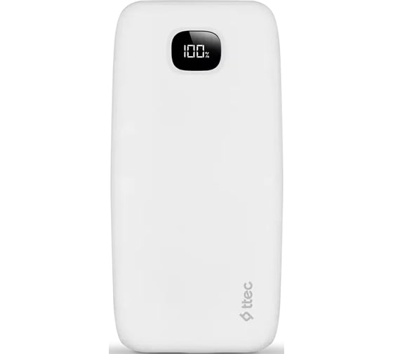 Внешний аккумулятор TTEC ChargeUp Pro LCD 20.000mAh PD 20W Powerbank. Цвет: белый 2BB213B 1