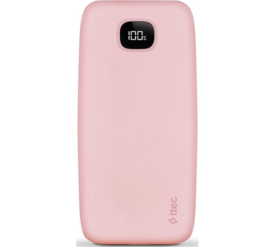 Внешний аккумулятор TTEC ChargeUp Pro LCD 20.000mAh PD 20W Powerbank. Цвет: розовый 2BB213TP 1