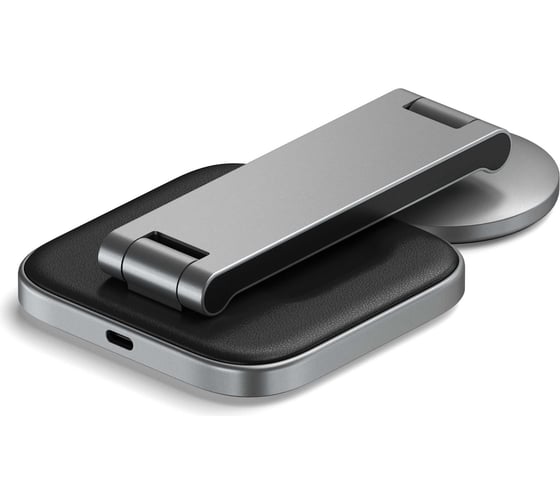 Беспроводное зарядное устройство-подставка SATECHI 2-in-1 Foldable QI2 Wireless Charging Stand, серый космос ST-Q21FM