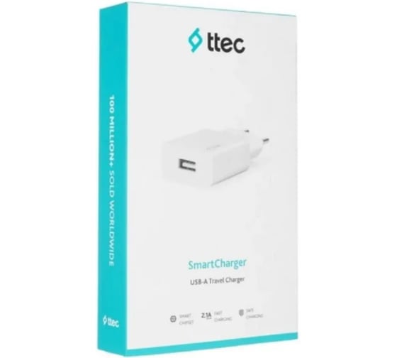 Сетевое зарядное устройство TTEC SmartCharger Travel Charger 2.1A, Цвет: белый 2SCS20B