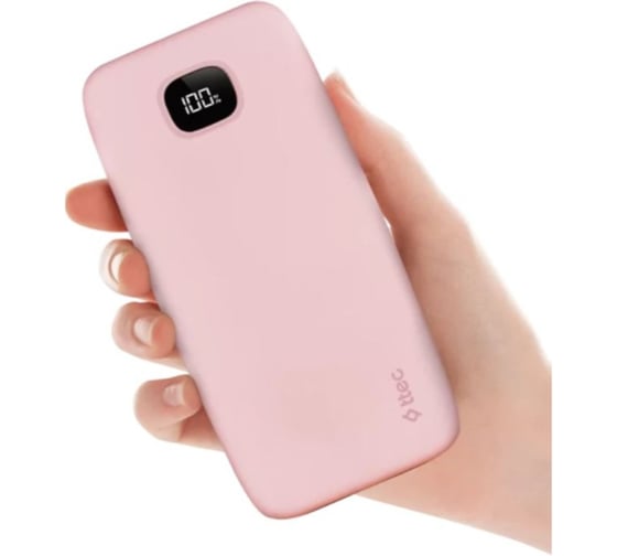 Внешний аккумулятор TTEC ChargeUp LCD 10.000mAh, Цвет: розовый 2BB205TP