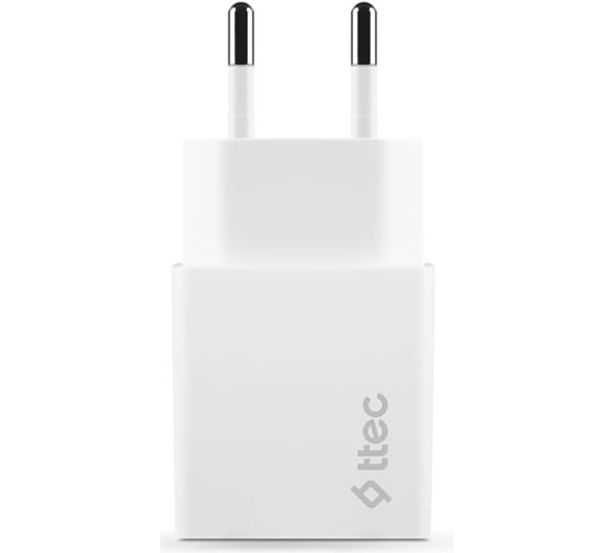 Сетевое зарядное устройство TTEC SmartCharger Travel Charger 2.1A с кабелем Lightning для зарядки и передачи данных. Цвет: белый 2SCS20LB