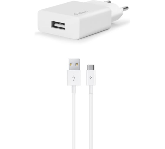Сетевое зарядное устройство TTEC SmartCharger Travel Charger 2.1A с кабелем Type-C. Цвет: белый 2SCS20CB 1