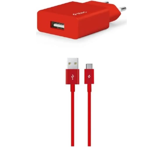 Сетевое зарядное устройство TTEC SmartCharger Travel Charger 2.1A с кабелем Type-C. Цвет: красный 2SCS20CK