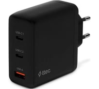 Сетевое зарядное устройство TTEC SmartCharger Trio GAN 120W PD Travel Charger 2 USB-C+USB-A. Цвет: черный 2SCG04S