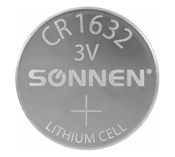 Батарейка литиевая SONNEN Lithium CR1632, "таблетка, дисковая, кнопочная", 1 шт, блистер, 457138