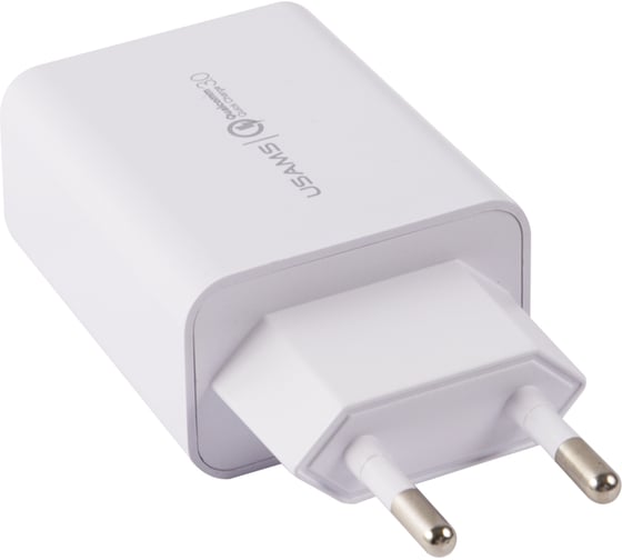 Сетевое зарядное устройство USAMS 1 USB QC3.0, 3A, 18W, белый Модель - US-CC083 T22 УТ000027074