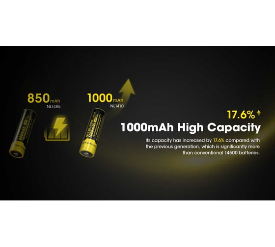 Аккумулятор NITECORE NL1410 14500 Li-ion 3.7v 1000mA 0594