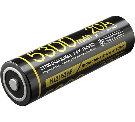 Аккумулятор NITECORE NL2153HPi 21700 Li-ion 3.6v 5300mAh 20A 0802