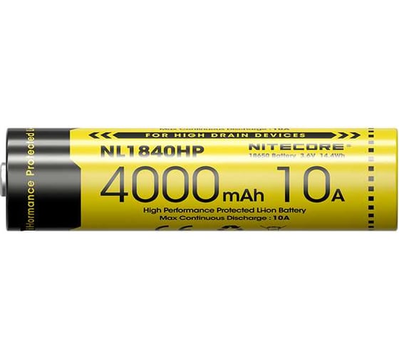 Аккумулятор NITECORE NL1840HP 18650 Li-ion 3.6v 10A 4000mAh 0643