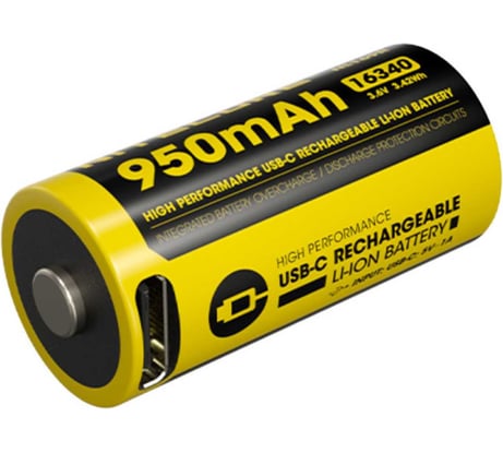 Аккумулятор NITECORE NL169R USB-C RCR123/16340 Li-ion 3.7v 950mAH 0595