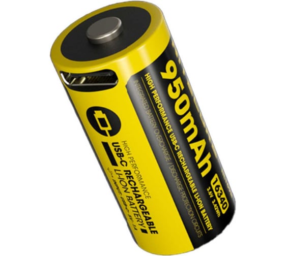 Аккумулятор NITECORE NL169R USB-C RCR123/16340 Li-ion 3.7v 950mAH 0595
