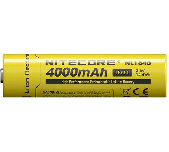 Аккумулятор NITECORE NL1840 18650 Li-ion 3.6v 4000mAh 0650