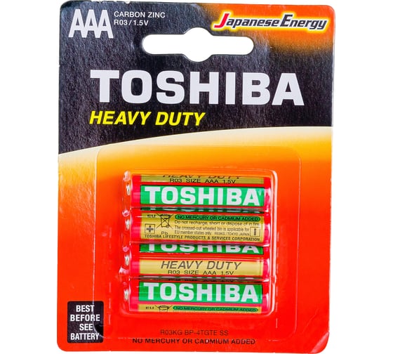 Солевой элемент питания Toshiba R03 KG 4 /card 4401