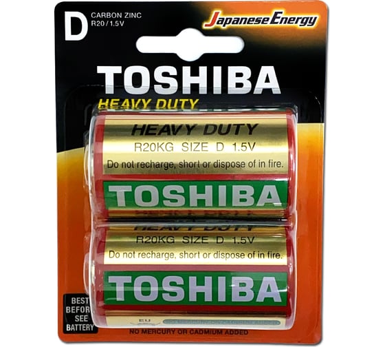 Солевой элемент питания Toshiba R20 KG  2/card 1401