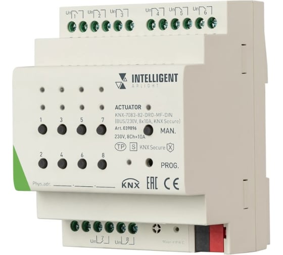 Актуатор INTELLIGENT ARLIGHT KNX-7083-82-DRO-MF-DIN IARL, IP20 Пластик 1шт 0 39896