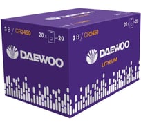 Батарейка DAEWOO Элемент питания литиевый CR2450 Lithium 3В BL-1 (упаковка 20шт) 5058101
