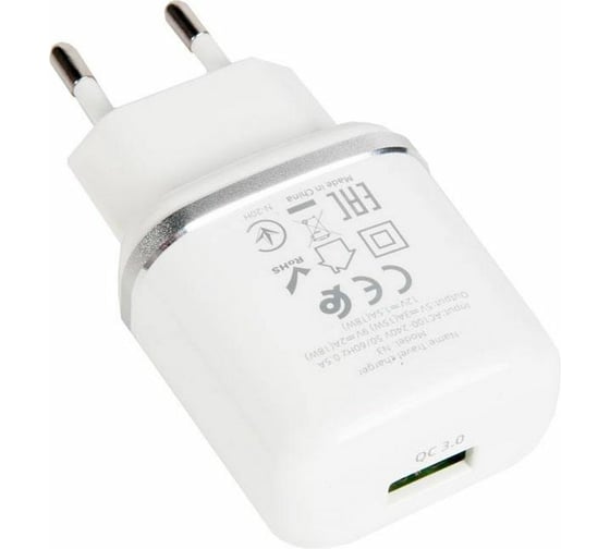 Зарядное устройство Hoco N3 Special QC3.0, 18W, один порт USB, 5V, 3.0A, белый 757124