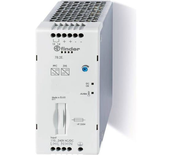 Импульсный источник питания Finder вход 110...250в Ac/Dc, выход 24в Dc, 240вт, 782E12302415PAS