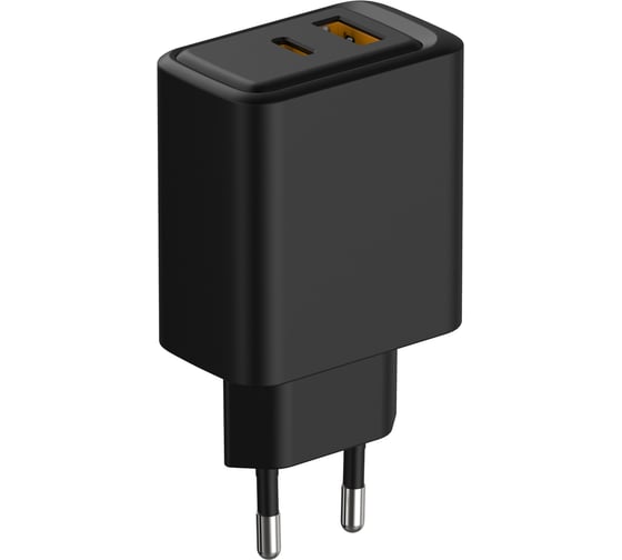 Сетевое зарядное устройство REXANT с портами USB-A и USB-C, 30Вт, черное 18-2219