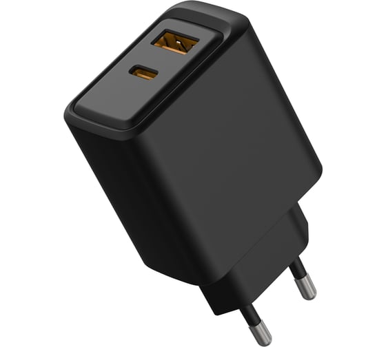 Сетевое зарядное устройство REXANT с портами USB-A и USB-C, 30Вт, черное 18-2219