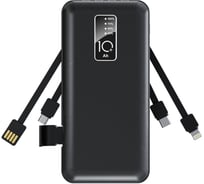 Портативное зарядное устройство REXANT Power Bank (аккумуляторная батарея) 10000 mAh, черное 30-2038