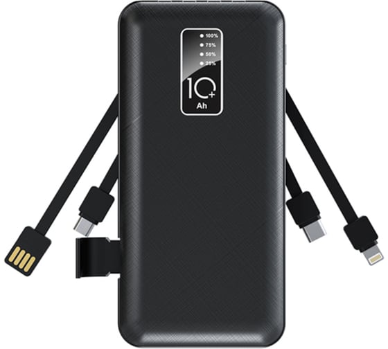 Портативное зарядное устройство REXANT Power Bank (аккумуляторная батарея) 10000 mAh, черное 30-2038 1