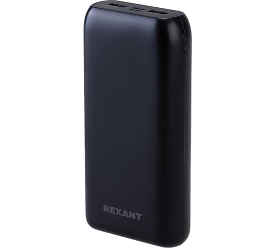 Портативное зарядное устройство REXANT Power Bank (аккумуляторная батарея) 20000 mAh с Quick Charge и Power Delivery, черное 30-2052