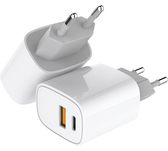 Сетевое зарядное устройство REXANT с двумя портами USB-A + USB-C, 20Вт 18-2207