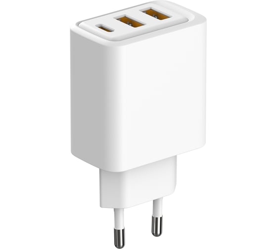 Сетевое зарядное устройство REXANT с двумя портами USB-A и одним портом USB-C, 10Вт 18-2213