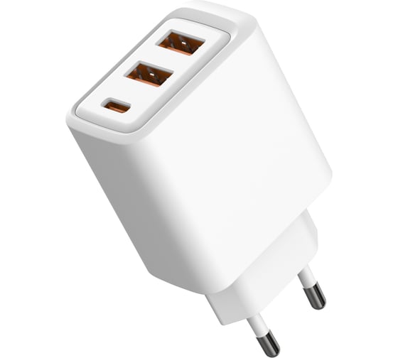 Сетевое зарядное устройство REXANT с двумя портами USB-A и одним портом USB-C, 10Вт 18-2213