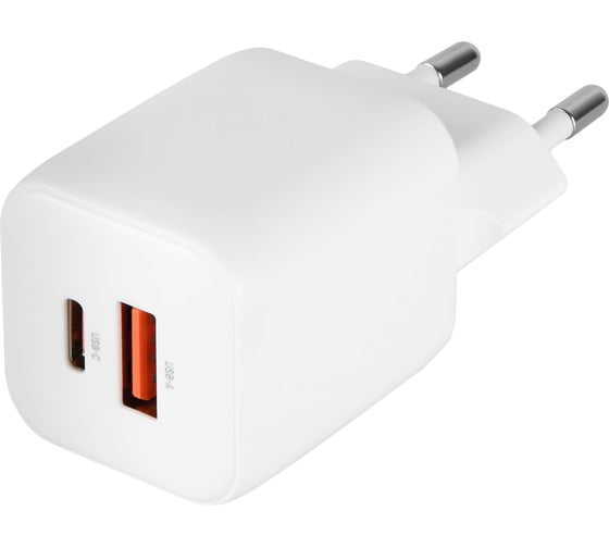 Сетевое зарядное устройство TFN GAN USB/USB-C PD 20W без кабеля, белый TFN-WC-20W-3115-WH 1