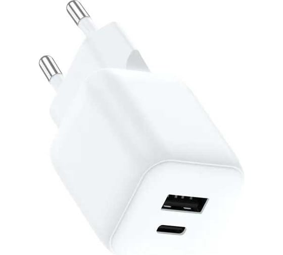 Сетевое зарядное устройство TFN GAN USB/USB-C PD 20W без кабеля, белый TFN-WC-20W-3115-WH