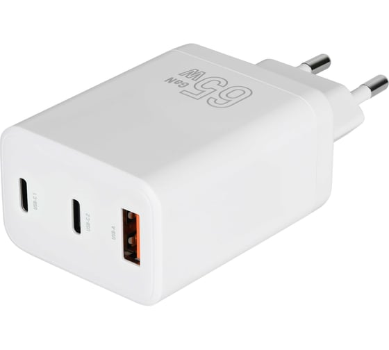 Сетевое зарядное устройство TFN GAN A+C+C 65W без кабеля, белый TFN-WC-65W-2113-WH 1