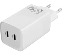 Сетевое зарядное устройство TFN GAN C+C 65W, без кабеля, белый TFN-WC-65-2108-WH
