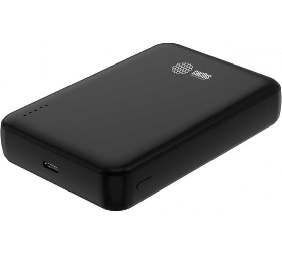 Мобильный аккумулятор CACTUS CS-PBFSUA-10000 10000mAh 22.5W 4.5A USB-C беспроводная зарядка, черный 2070657
