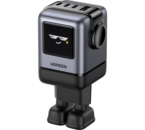 Сетевое зарядное устройство UGREEN в виде робота X688 UNO 100W 4-Port GaN USB-A+3хUSB-C Fast Charger EU. Цвет: серый 45515B 1