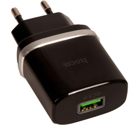 Зарядное устройство Hoco c12Q Smart QC3.0, кабель Micro USB, один порт USB, 5V, 3.0A, черный 819514