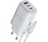 Сетевое зарядное устройство QUMO Energy PD 65Вт (модель 0118), USB-A QC3.0 + 2 USB Type-C PD,+ кабель 1м, Type-C, цвет белый 52744 1