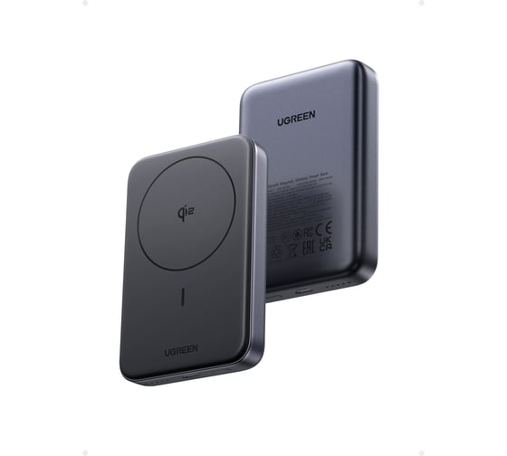 Внешний аккумулятор PB761 45763 10000mAh MIni Magnetic Wireless 30W Power Bank Qi2. Цвет: серый Ugreen 45763_
