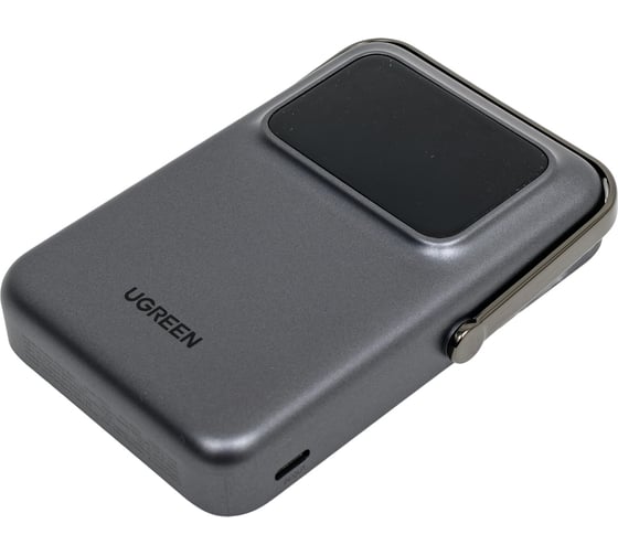 Внешний аккумулятор PB572 45327 UNO 10000mAh Mini Magnetic Wireless Robot 20W Power Bank с держателем. Цвет: серый Ugreen 45327_