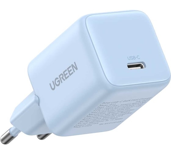 Сетевое зарядное устройство UGREEN X513 65010 30W USB-C GaN Fast Charger EU. Цвет: синий 65010_
