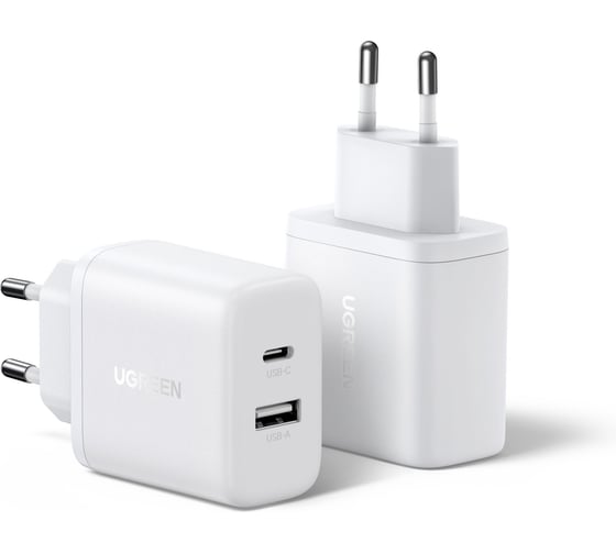 Сетевое зарядное устройство UGREEN X227 45310 20W USB-A+USB-C PD Charger EU. Цвет: белый 45310_ 1