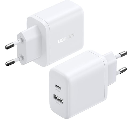 Сетевое зарядное устройство UGREEN X227 45310 20W USB-A+USB-C PD Charger EU. Цвет: белый 45310_