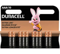 Батарейки ОФИСМАГ комплект 10 шт, DURACELL Basic оригинал, AAA (LR03, 24А), алкалиновые, мизинчиковые 456787